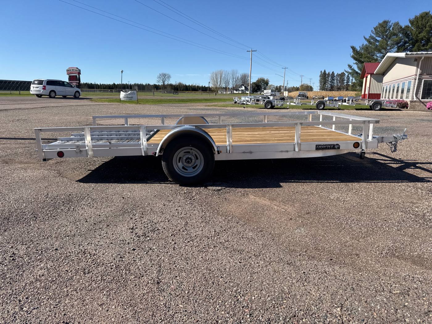 2026 Trophy 7x14 Aluminum Utility Trailer, Single Axle, Tip-In Ramp, photo 6