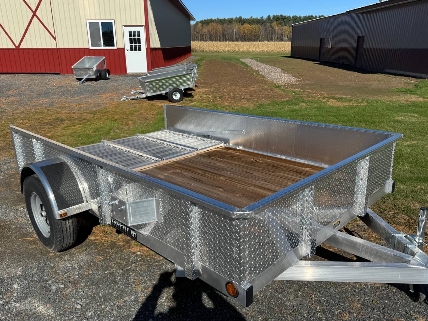 2027 Trophy 6.5x10 Aluminum Trailer, Diamond Plate Sides, Single Axle, Tip-In Ramp, photo 6