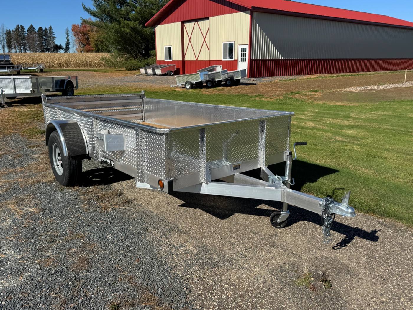 2027 Trophy 5x10 Aluminum Trailer, Diamond Plate Sides, Single Axle, Stacked Ramp, photo 8