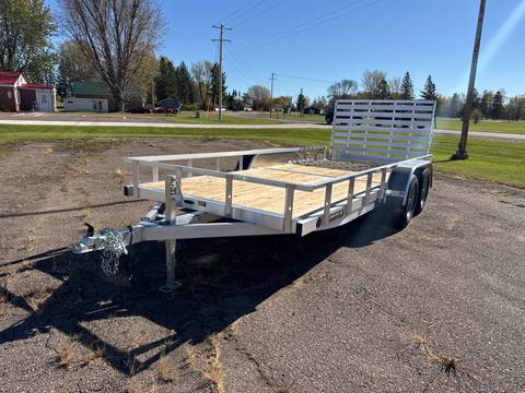 2026 Trophy 7x16 Aluminum Utility Trailer, Heavy Duty, Tandem, Tip-In Ramp